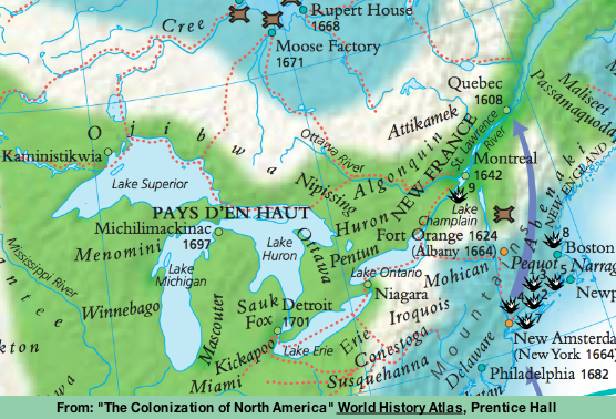 detail from map in World History Atlas, Prentice Hall