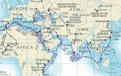 detail from map in World History Atlas, Prentice Hall